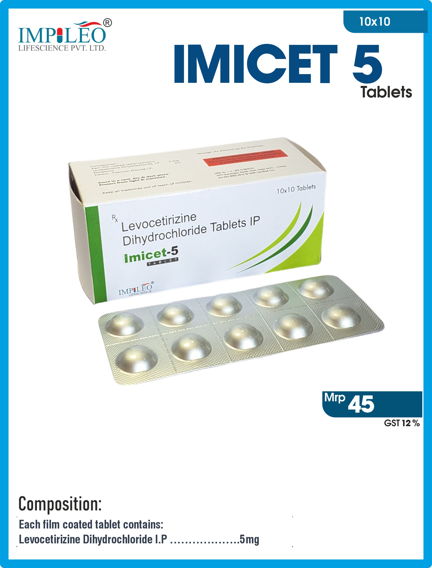 Exceptional IMICET 5 Tablets from Reputable PCD Pharma Franchise in India